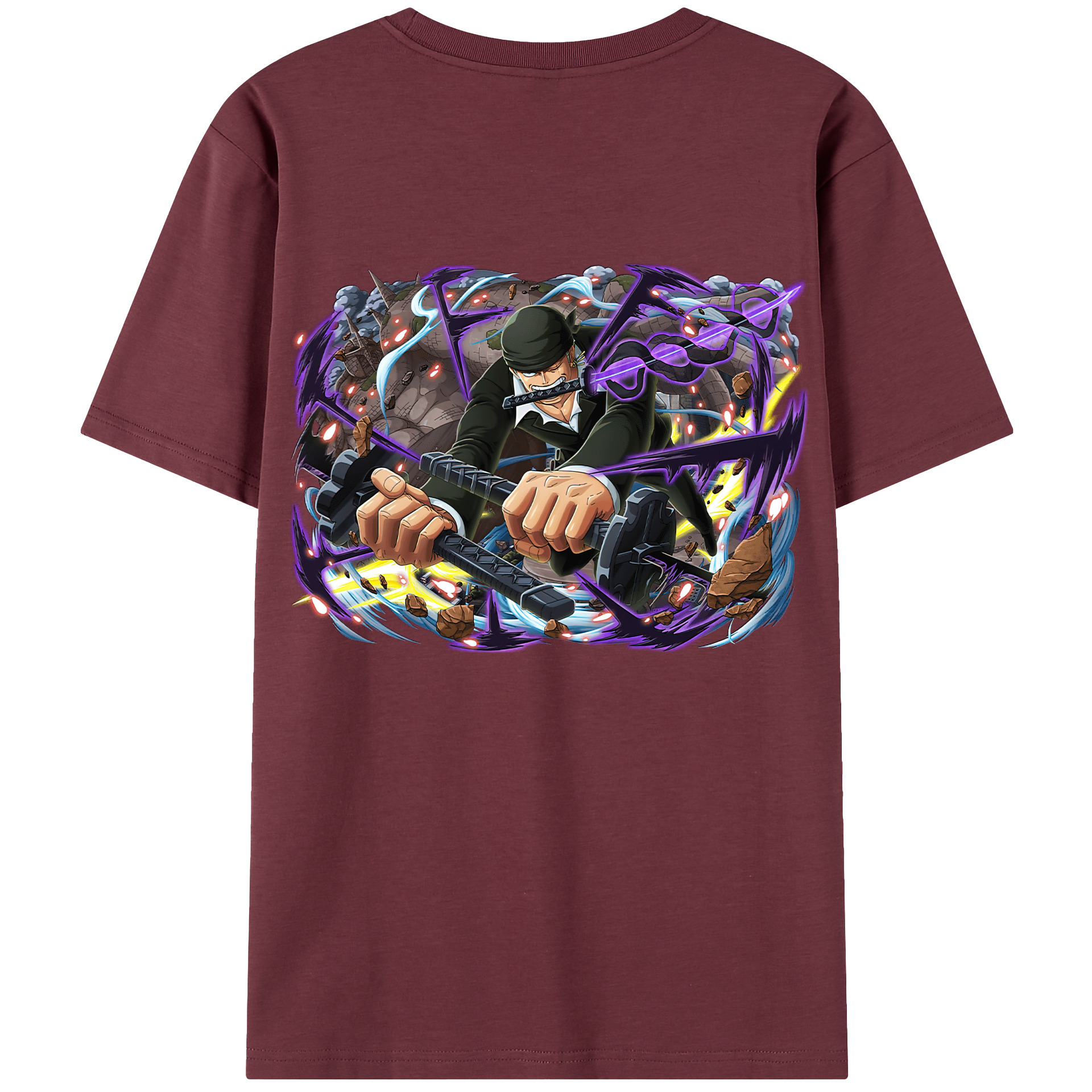 ワンピース ロロノア・ゾロ ONE PIECE Roronoa Zoro 綿100％半袖Tシャツ（背面プリント）